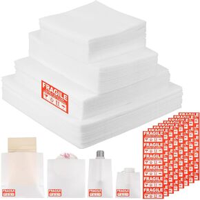 200Pack Cushion Foam Pouches 4 Sizes Foam Packing Pouches Dish Packing Supplies with Fragile Labels, Foam Wrap Cushioning Sheets for Moving, Packing Cushioning Supplies(8"x8", 8"x12",12"x12",14"x14")