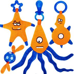 4 Pack Frozen Puppy Toys to Keep Them Busy to Relieve Teething Pain,Chew Toys for Puppies 0-6 Months Relieve Teething Itch, Puppy Teething Rings to Release Excess Energy