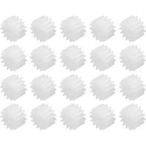 MECCANIXITY 20Pcs Plastic Gears 15 Teeth Plastic Shaft Gears Model 152AA Reduction Gear for RC Car Model DIY Robot,White Module 0.5