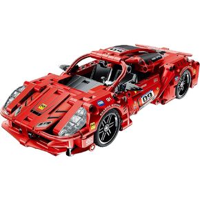 Mechanical Master - Super Car - Red 437pcs - مركبة طراز من الطوب ، مجموعة نشاط لبنات البناء ، سحب السيارة الرياضية للمحرك