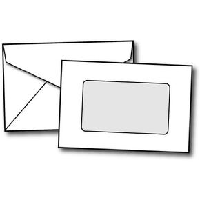 Mini Envelopes, 4 1/2" x 3" White w/Window - 100 Envelopes