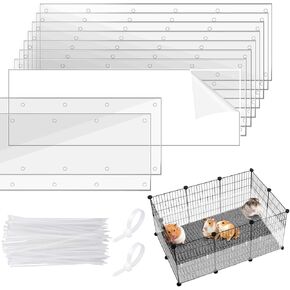 10pcs مرنة 0.8 ملم بطانات حارس قفص PET واضحة ، 14 "× 4.5" بطانة قفص خنزير غينيا ، حارس مبعثر للتصنيع ، ورقة حراسة بول الأرنب ، حماية بطانة القفص ، إكسسوارات قفص الحيوانات الصغيرة