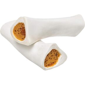 Redbarn Filled Dog Bones, Natural Long-Lasting Dental Treats; Suitable for Aggressive Chewers, Large (6") - 3 Bones (Cheese N' Bacon)
