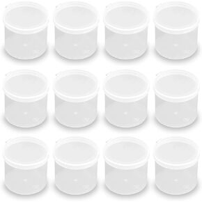 12 Pcs Clear Round Plastic Storage Containers Jar 3.72 oz - D/2.36 x H/2.13 in, Clear Round Bead Storage Containers for Storage of Small Items, Craft, Beads, Jewelry, Small Parts