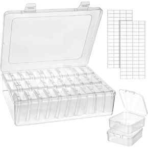 62 Pcs Bead Organizers Storage Box for Jewelry Making Mini Rectangle Organizer Plastic Craft Storage Box Bead Cases Small Bead Organizers Containers Boxes for DIY Art Craft Jewelry Bracelet Making