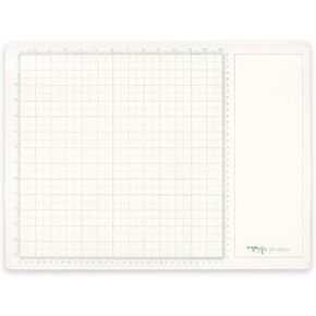 Craftelier - Tempered Glass Cutting Mat | Ideal for Use as a Colour Base for Painting and Mixing | Ruler Measured in Centimetres and Inches | Colour White - Size 33 x 33 cm
