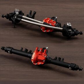 1/10 RC Aluminum Integrated Axle Offset Straight Axle Set with CNC Machining High Strength Steel Gear for Vanquish VS4-10 Axial SCX10 II 1/10 RC Crawler (Silver Front Rear)