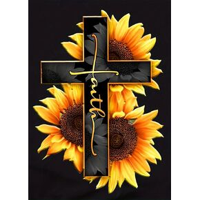 GXGLLPZBY 5D Diamond Painting Kit for Adults Beginners,DIY Cross Sunflower Paint by Diamond Art Kits,Suitability Friends Full Round Drill Diamonds Dots Gem Art,Home Wall Decor 11.8x15.8 Inch