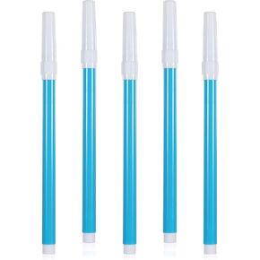 5 Pack Washable Fabric Sewing Markers Erasable Fabric Water Soluble Embroidery Marker Blue Temporary Marking Disappearing Erasable Ink Pen for Quilting Tailor's Dressmaking Supplies Accessories