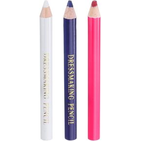 HARFINGTON 6pcs Sewing Pencil for Fabric Sewing Marking Pencil Tailors Wipe Quilting Washable Marking Pencil for Dressmakers Sewing DIY Crafts, White/Blue/Red