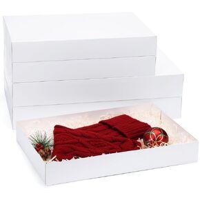 مربع هدايا Moretoes 5pcs مع أغطية للهدايا ، صناديق القميص الأبيض بشكل كبير للهدايا ، عيد الميلاد ، أعياد الميلاد ، التخرج ، حفلات الزفاف (3 متوسطة 14 '' x 9.5 'x 2 ، 2 كبيرة 17' x 11 '' x 2.4 '' ) in Kuwait