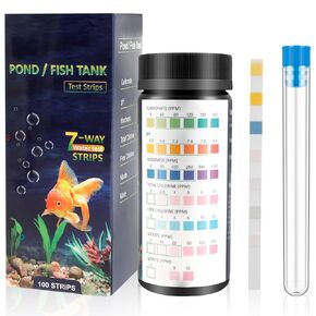 100 Pcs Aquarium Test Strips Fish Tank Test Kit Fast Accurate Aquarium Water Testing Strips with Test Tube Water Test Kits Fish Tank Testing Strip for Carbonate Root pH Hardness