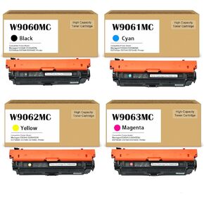 W9060MC Toner Cartridge W9061MC W9062MC W9063MC W9063MC Compatible with Color Managed E55040 E55040DW E57540dn E57540 E57540C Printers(4-Pack)