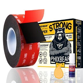 Strong Double Sided Tape Heavy Duty, 1.18 x 120 in, Made of 3M, Mounting Tape Heavy Duty, Weather Resistance, Removable, No Residue, Used for Home, Outdoor, and Automotive