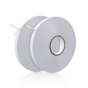 2 Pack Double-Sided Craft Tape, 160ft x 0.4in White PET, Heat-Resistant & Waterproof for Scrapbooking and Home/Office Organization
