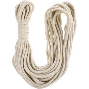 Oil Lamp Wicks Replacement, 50 Feet 7 mm/0.28'' Cotton Braided Lamp Wicks Round Candle Wick DIY Handmade Candle Making Supplies for Oil Lamp Torches Alcohol Candle Burner Kerosene Lamp Lantern