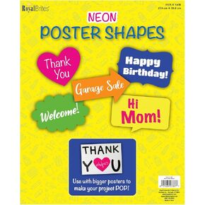 Neon Poster Board Shapes 11 x 14