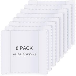 Henoyso 8 Pcs 36 x 48 Inch Large Trifold Poster Board Double Sided White Presentation Panel Poster Foam Science Fair Display Boards for Office School Class Mounting Prints Art Presentation Projects