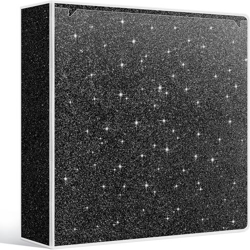 2 Inch 3 Ring Binder to School Supplies Glitter Three Ring Black Binder to Hold 375 Sheets, Black in Kuwait