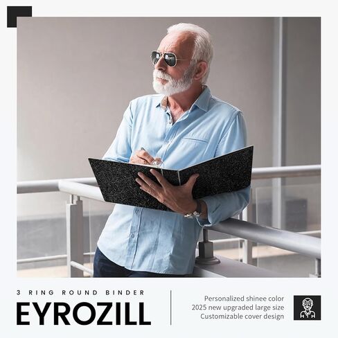 2 Inch 3 Ring Binder to School Supplies Glitter Three Ring Black Binder to Hold 375 Sheets, Black in Kuwait