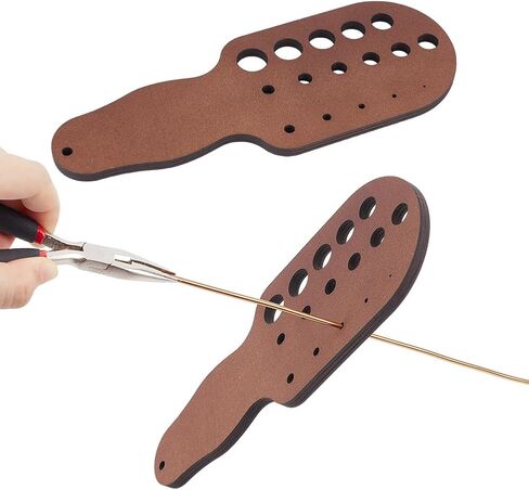 AHANDMAKER 2pcs Wire Chain Drawplate, Wood Board for Knitted Bracelet, Wooden Drawplate with Handle, Diameter Range 1.2~15.8mm for Jewelry Making Wire Drawplate in Saudi Arabia