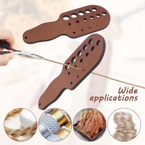AHANDMAKER 2pcs Wire Chain Drawplate, Wood Board for Knitted Bracelet, Wooden Drawplate with Handle, Diameter Range 1.2~15.8mm for Jewelry Making Wire Drawplate in Saudi Arabia