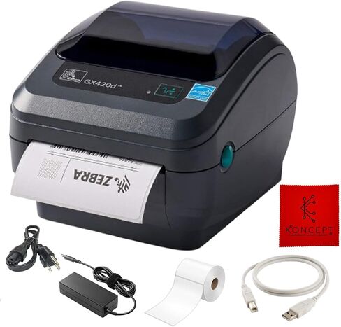 Zebra GX420D Direct Thermal Label و Develipt & Barcode Printer - ضمان سنة واحدة - مع كابل USB 2.0 ، لفة تسمية 4x6 ، 24 فولت - اتصال متوازي (متجدد) in Saudi Arabia