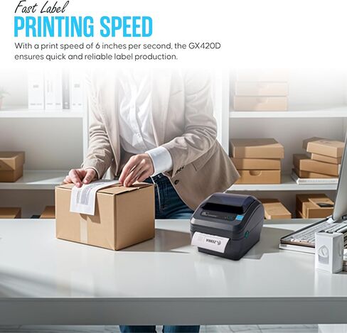 Zebra GX420D Direct Thermal Label و Develipt & Barcode Printer - ضمان سنة واحدة - مع كابل USB 2.0 ، لفة تسمية 4x6 ، 24 فولت - اتصال متوازي (متجدد) in Saudi Arabia