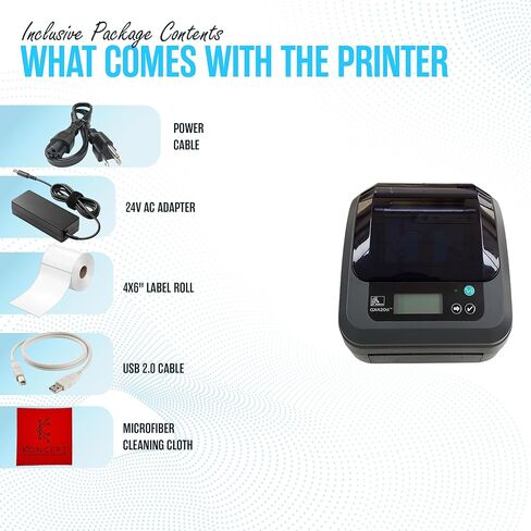 Zebra GX420D Direct Thermal Label و Develipt & Barcode Printer - ضمان سنة واحدة - مع كابل USB 2.0 ، لفة تسمية 4x6 ، 24 فولت - اتصال متوازي (متجدد) in Saudi Arabia