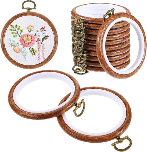 10 PCS Round Houproidery Hoops Frame ، Dircle Dircle Embroidery Ring ، Dirce Rubber Hoops Ring Ring Display Mistriced Wood Frame Meets for Craft Sewing DIY Higing Gifts (17 cm) in Kuwait