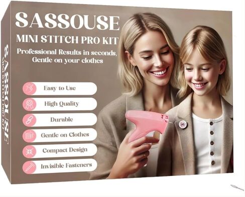 Premium Stitch Gun for Clothes - The Stitchy Quick Clothing Fixer, Mini Stitch Gun, Micro Tagging Gun & Quick Stitch Sewing Gun for Repairs and DIY- Includes 6 Fine Needles & 2000 Fasteners in Saudi Arabia