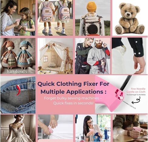 Premium Stitch Gun for Clothes - The Stitchy Quick Clothing Fixer, Mini Stitch Gun, Micro Tagging Gun & Quick Stitch Sewing Gun for Repairs and DIY- Includes 6 Fine Needles & 2000 Fasteners in Saudi Arabia