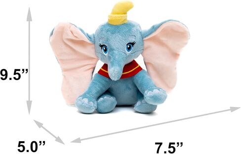 Buckle-Down Disney Squeaky Plush Dog Toy for Large, Medium & Small Dogs, Dumbo Full Body Sitting Pose Gray, 5" x 7.5" in Saudi Arabia