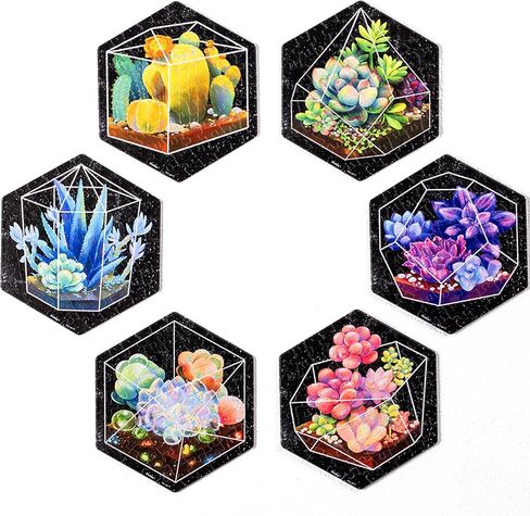 Pintoo Jigsaw Puzzle Wall Tile Puzzle Set Succulent in Pocket Series - Six of 56-Piece Wall Tile Puzzles Create 3D Displays with Restickable Strips No Glue Needed [HX1163] in Saudi Arabia