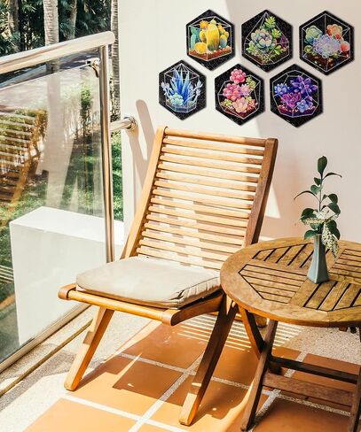 Pintoo Jigsaw Puzzle Wall Tile Puzzle Set Succulent in Pocket Series - Six of 56-Piece Wall Tile Puzzles Create 3D Displays with Restickable Strips No Glue Needed [HX1163] in Saudi Arabia