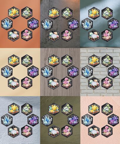 Pintoo Jigsaw Puzzle Wall Tile Puzzle Set Succulent in Pocket Series - Six of 56-Piece Wall Tile Puzzles Create 3D Displays with Restickable Strips No Glue Needed [HX1163] in Saudi Arabia