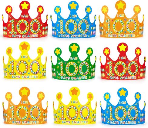 اليوم المائة من تيجان الورق المدرسي ، 100 يوم من أوراق المدرسة لوجي لليوم المائة من زخارف الفصول الدراسية المدرسية in Kuwait