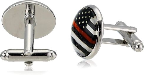 American Flag USA Tie Bar Clip and Cufflinks Set - Silver Colored Metal Plated - Luxury Clothing Accessories (Red White Blue), Small, Metal, no gemstone in Saudi Arabia