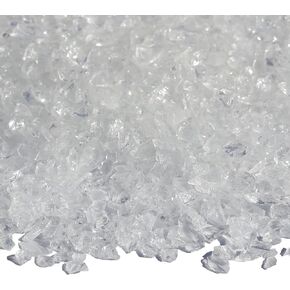 Crushed Glass for Resin Art, DIY Crafts, and Home Decor - 0.9LB White Broken Glass Pieces 3-6mm, for Vase Fillers, Tabletop Fire Pit, and Aquarium Rocks