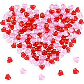 Fangoo 110 Pieces Red Pink Acrylic Heart Gems for Valentine's Day Decor Heart Rocks Vase Filler Table Scatter for DIY Crafts Engagement Wedding Anniversary Home Decoration