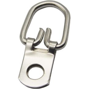 D-Ring Picture Hangers with Screws – 100 Pack One Hole Narrow Strap Hangers for Picture Frames, Photos, Wall Decor, and Paintings – 10 lb Capacity