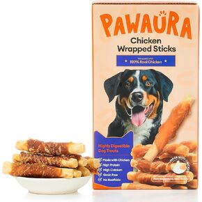 Chicken Wrapped Calcium Bones 14.1 oz, Rawhide Free Dog Chew Treats with Goat Milk, Natural Training Sticks Long Lasting for Small Medium Large Dogs