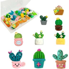 30 PCS Cactus Push Pins Cute Plant Cactus Thumbtack for Decoration Cork Process Process Photo Photo Photo Office (Plant Push PIN)
