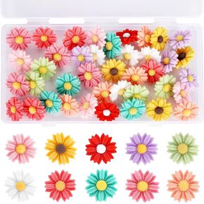 40 PCS دبابيس الدفع الزخرفية ، Thumb Tooms for Bulletin Board ، Thumbtacks لطيف ، Toots Flower Flower Pin for Cork Board Map Photo Decoration ، Office Home Supplies (Daisy)
