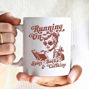 Haukea Book Gifts, Book Lovers Gifts Book Mug Gifts for Readers Book Lovers Women Bookish Gifts Reading Coffee Mug Bookworm Gifts Book Accessories, Running On