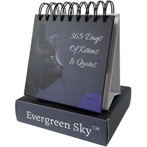 Daily Motivational Cat Calendar – 365 Reusable Quotes & Adorable Cat Photos for Year-Round Positivity – Desk Flip Calendar for Cat Lovers, Cute Animal Enthusiasts, & Motivation Seekers