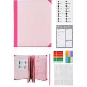 Gugxiom in Case I Go Missing Binder, Document Organizer Folio with Pockets & Labels, Paper Accordion File Organizer, for Classeur Important Document, Home School Office Supplies (Blue)