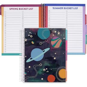 Erin Condren 7x9 Kid's Activity Book - Planetary Pop Classic Interchangeable Cover with Kid-Friendly Plastic Coil. Playtime, Activity Book and Coloring Book