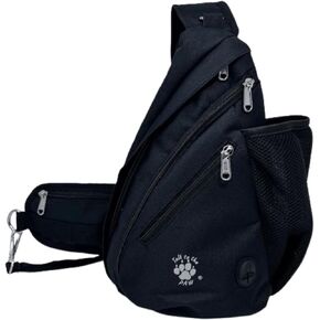 Dog Treat Pouches for Pet Training – Hands-Free Leash & Dog Training Bag with Treat Pouch, Poop Bag Holder, & Squeaker – Dog Walking Bag for Reactive Dogs, Agility, & More (Black, Standard)