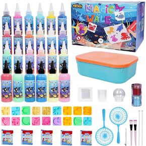 24 Color Magic Water Elf Toy Kit-Aqua Fairy Water Gel Kit With Molds;DIY Gel Fairy Making Kit,Water Magic 3D Magic Water Creatures,Magic Squishy Paint Kit,Squishy Maker,Gifts for Girls and Boys.